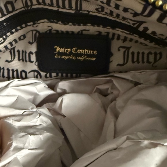 Juicy Couture Black Satchel with Gold Charm Chain - Picture 10 of 15